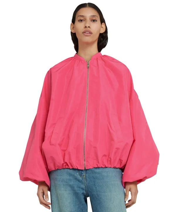 MSGM Giacca In Taffeta Con Maniche A Palloncino Dark Pink Flash Sale