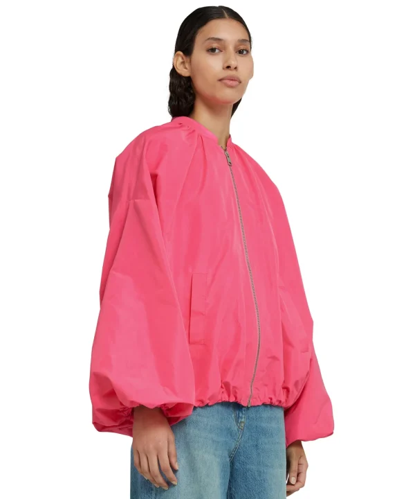 MSGM Giacca In Taffeta Con Maniche A Palloncino Dark Pink Flash Sale