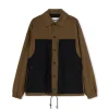 MSGM Giacca Worker In Cotone Colorblock Olive Green Clearance