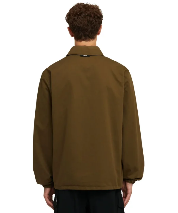 MSGM Giacca Worker In Cotone Colorblock Olive Green Clearance