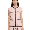 MSGM Gilet In Cotone Tweed Con Bordo Trimmed Pink Cheap