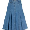 MSGM Gonna Midi Di Denim A Ruota Blue Best