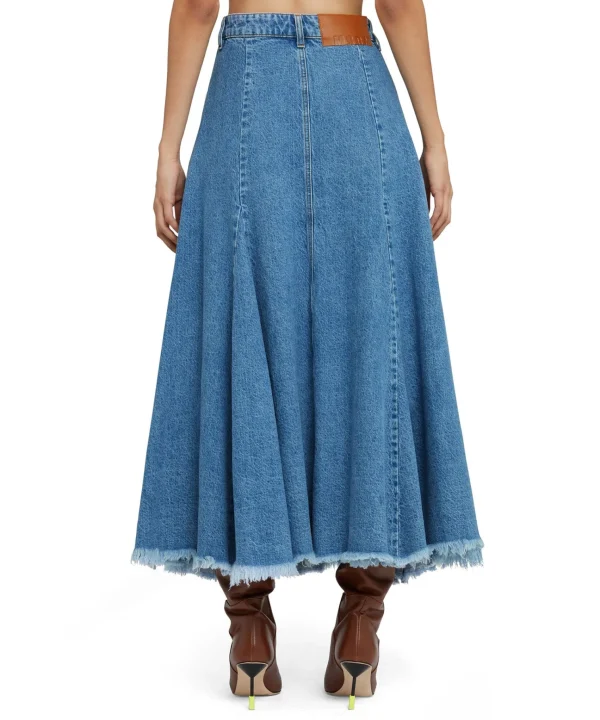 MSGM Gonna Midi Di Denim A Ruota Blue Best