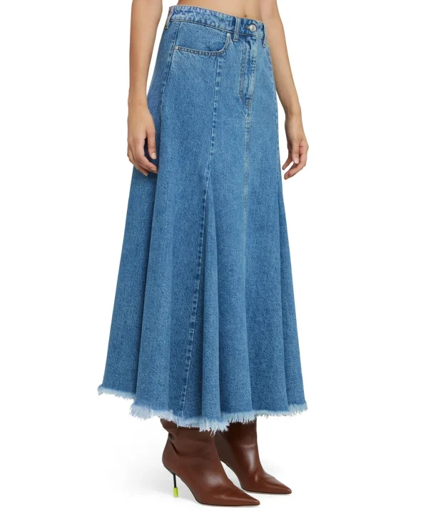 MSGM Gonna Midi Di Denim A Ruota Blue Best