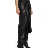 MSGM Gonna Midi In Eco-Pelle Con Dettaglio Incrocio Black Best Sale