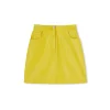 MSGM Gonna Mini A Tubino In Eco-Pelle Lemon Yellow Best