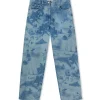 MSGM Jeans A Gamba Dritta Con Lavorazione "Surfer" A Laser Blue Best