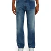 MSGM Jeans A Gamba Dritta Con Lavorazione A Riserva Patchwork Blue Shop