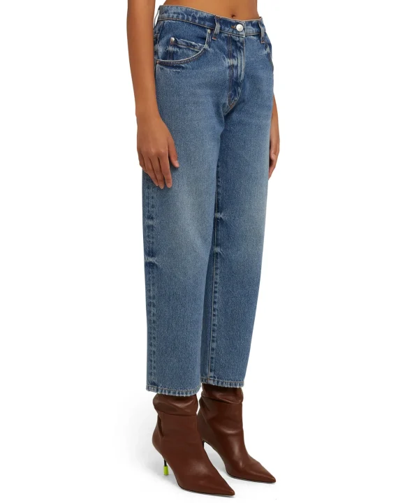 MSGM Jeans A Gamba Dritta In Tinta Unita Blue Online