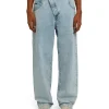 MSGM Jeans Baggy A Gamba Dritta Con Abbottonatura Obliqua Blue Flash Sale