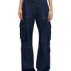 MSGM Jeans Cargo Tinta Unita Blue Hot