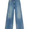 MSGM Jeans Flare A Gamba Larga In Tinta Unita Blue Best Sale