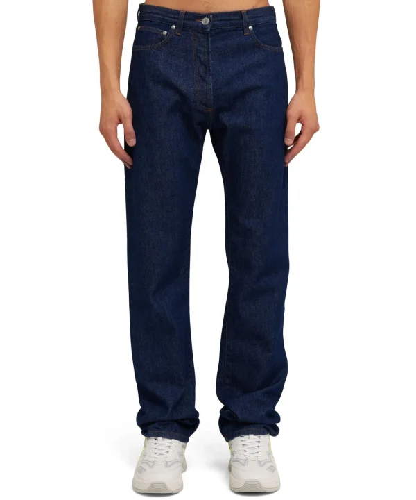 MSGM Jeans Tailoring A Gamba Dritta In Tinta Unita Blue Cheap