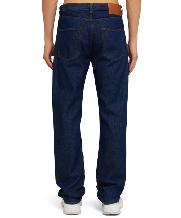 MSGM Jeans Tailoring A Gamba Dritta In Tinta Unita Blue Cheap