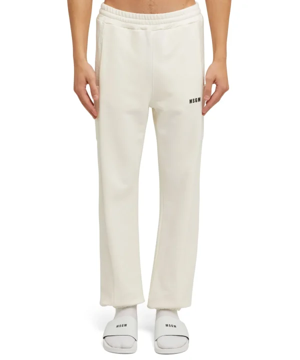 MSGM Joggers In Cotone Organico Certificato Della Capsule Fantastic Green Cream Flash Sale