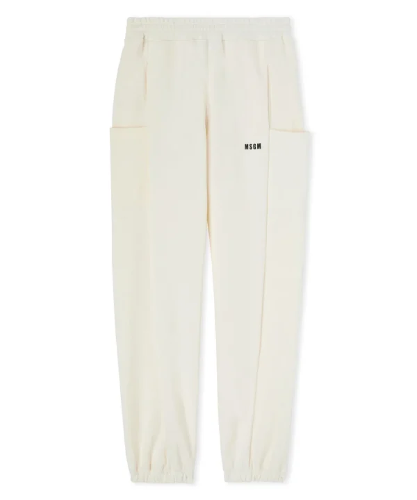 MSGM Joggers In Cotone Organico Certificato Della Capsule Fantastic Green Cream Flash Sale