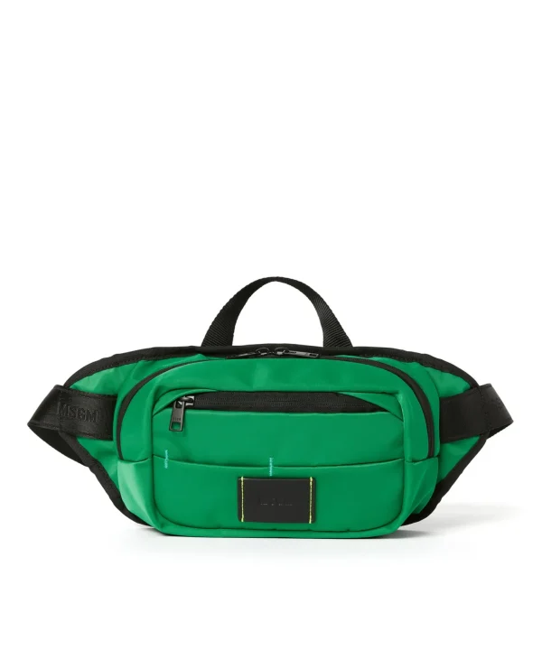 MSGM Marsupio In Nylon Signature Green Cheap