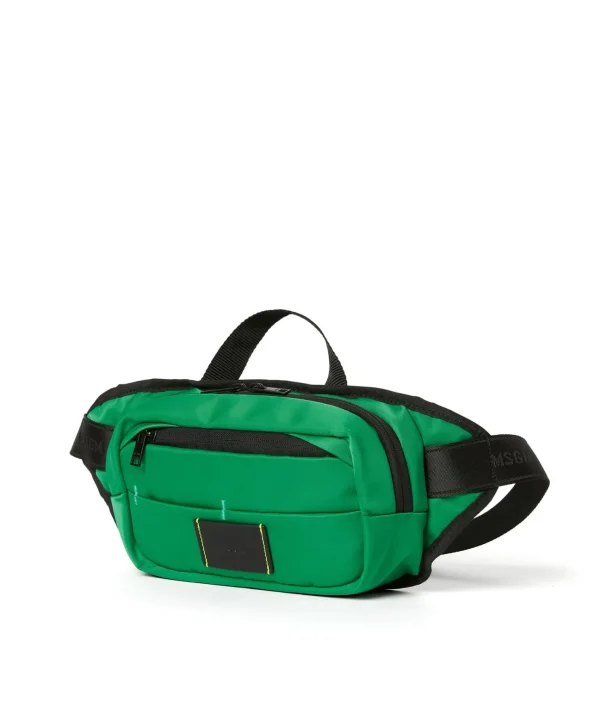 MSGM Marsupio In Nylon Signature Green Cheap