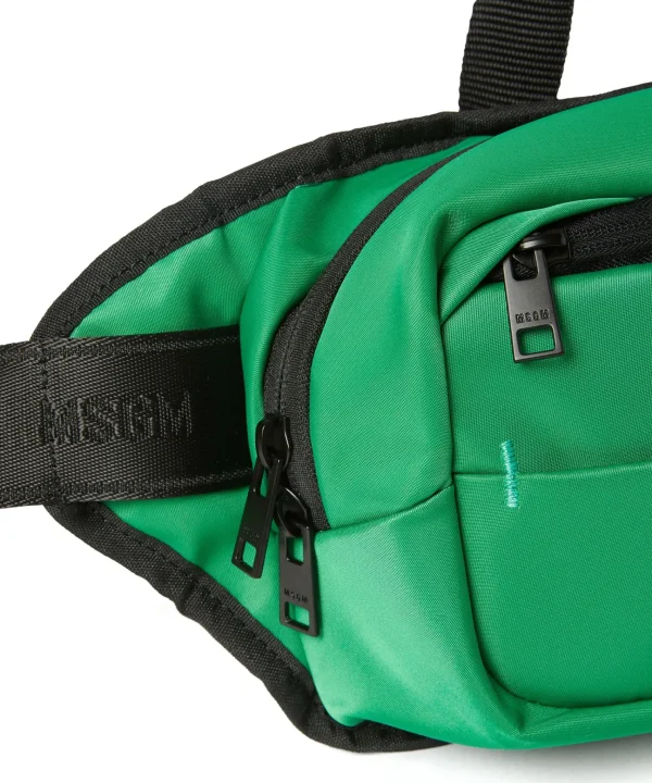 MSGM Marsupio In Nylon Signature Green Cheap