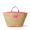 MSGM Maxi Tote In Paglia Corredata Da Mini Pouch Fucsia Outlet