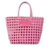 MSGM Mini Basket Net Bag Con Mini Pouch Corredata In Ecopelle Pink Fluo Discount