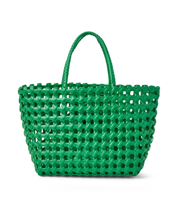 MSGM Mini Basket Net Bag Con Mini Pouch Corredata In Ecopelle Green Hot