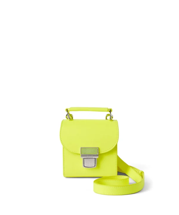 MSGM Mini Clic Bag In Ecopelle Yellow Fluo Discount