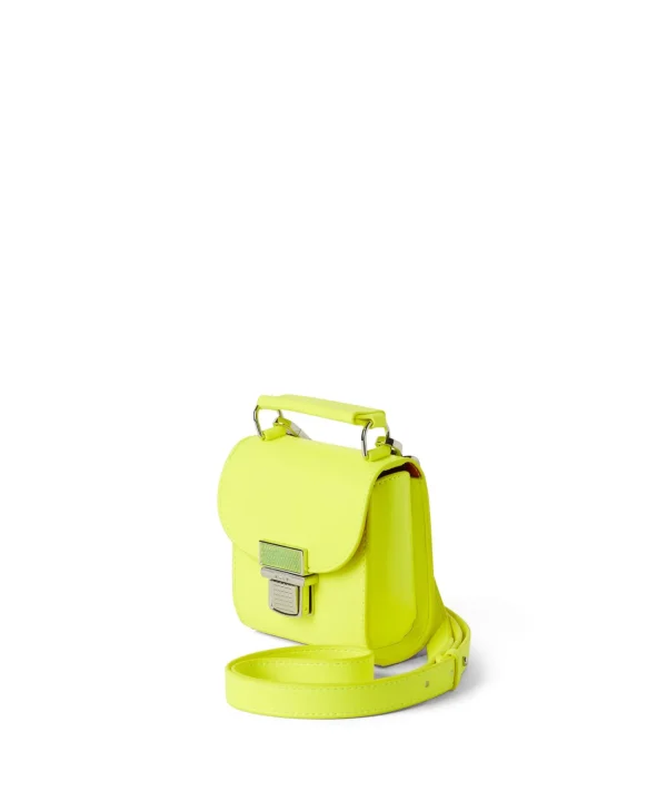 MSGM Mini Clic Bag In Ecopelle Yellow Fluo Discount