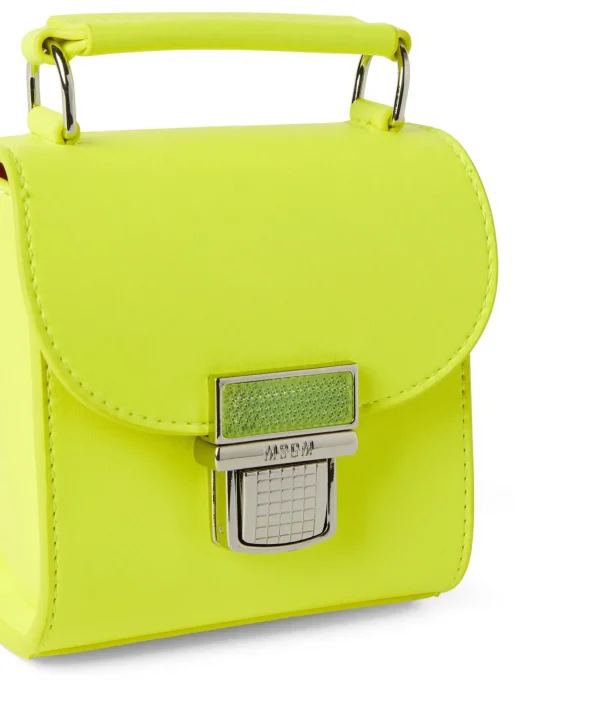 MSGM Mini Clic Bag In Ecopelle Yellow Fluo Discount