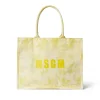 MSGM Mini Country Bag Con Stampa "Trompe L'Oeil Lace" Yellow Outlet