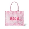 MSGM Mini Country Bag Con Stampa "Trompe L'Oeil Lace" Pink Best Sale