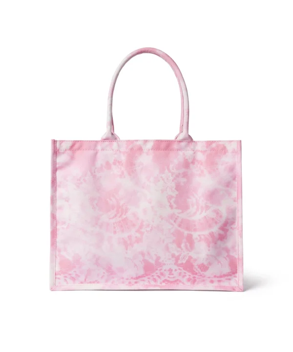 MSGM Mini Country Bag Con Stampa "Trompe L'Oeil Lace" Pink Best Sale