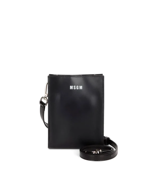 MSGM Mini Tote Con Micrologo Black Cheap