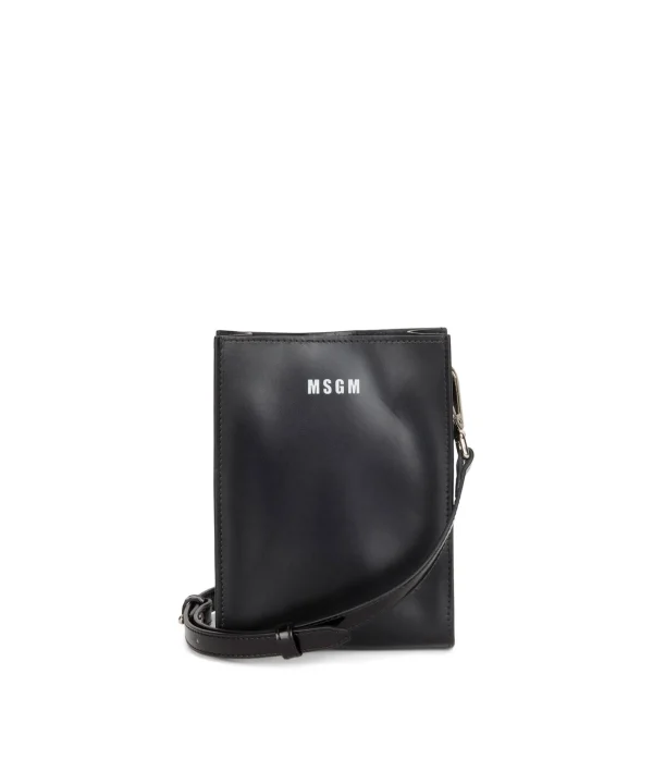 MSGM Mini Tote Con Micrologo Black Cheap