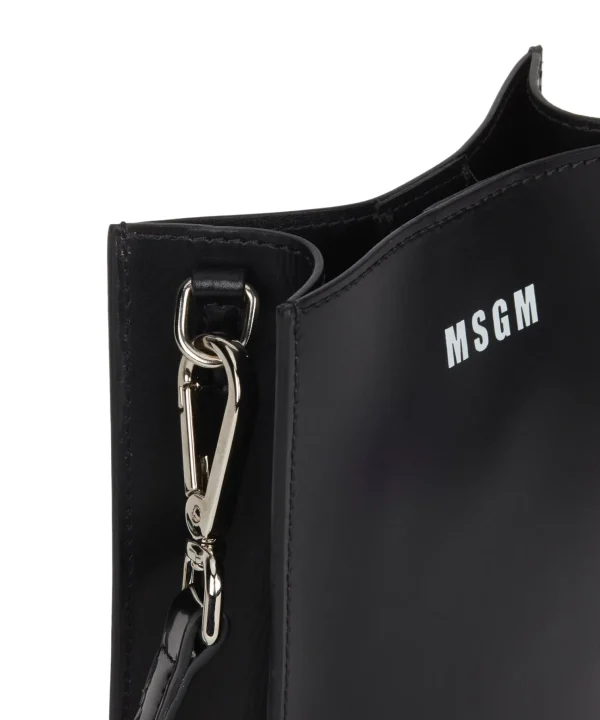 MSGM Mini Tote Con Micrologo Black Cheap