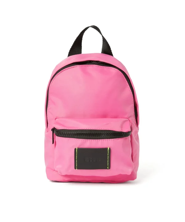 MSGM Mini Zaino In Nylon Signature Pink Fluo Online