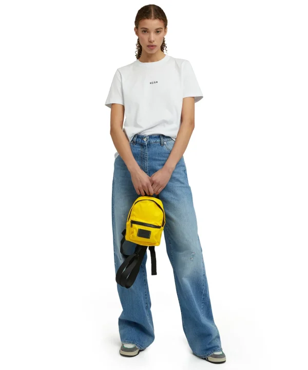 MSGM Mini Zaino In Nylon Signature Yellow Store