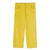 MSGM Pantalone A Boot-Cut A Gamba Dritta In Eco-Nappa Lemon Yellow Best Sale