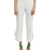 MSGM Pantalone A Gamba Dritta In Double Crepe Cady White Sale