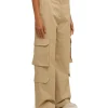 MSGM Pantalone Cargo A Gamba Dritta In Cotone Tinta Unita Beige Online