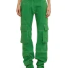 MSGM Pantalone Cargo In Bull Tinta Unita Green Online