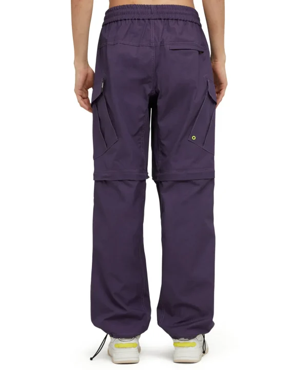 MSGM Pantalone Cargo In Cotone Tinta Unita Dark Purple Flash Sale