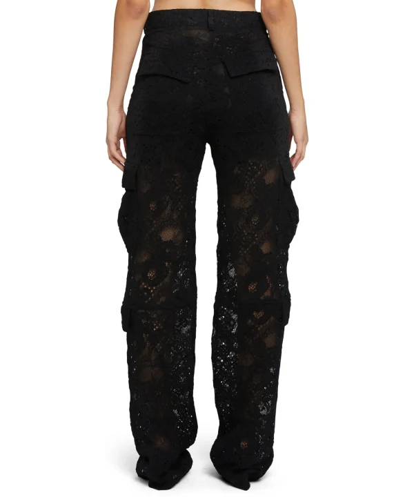 MSGM Pantalone Cargo In Pizzo Black Clearance