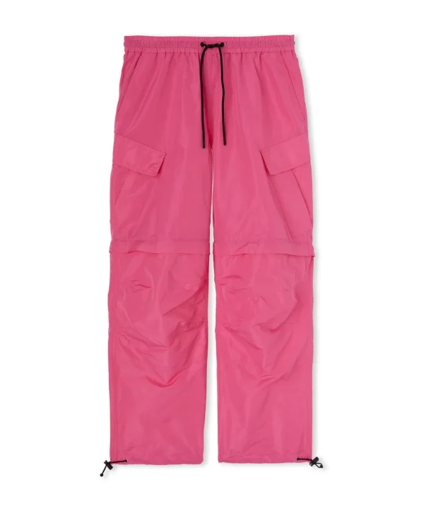 MSGM Pantalone Cargo In Taffeta Tinta Unita Dark Pink Store