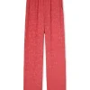 MSGM Pantalone Fluido A Gamba Dritta In Viscosa Camo Jaquard Dark Pink Cheap