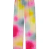 MSGM Pantalone Fluido Tie Dye A Gamba Dritta In Viscosa E Twill Grey Clearance