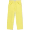 MSGM Pantalone In Bull A Gamba Dritta In Tinta Unita Yellow Cheap