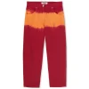 MSGM Pantalone In Bull A Gamba Dritta Con Lavorazione "Tie Dye Bull" Fucsia Discount