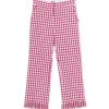 MSGM Pantaloni A Gamba Dritta In Pied De Poule Fucsia Hot