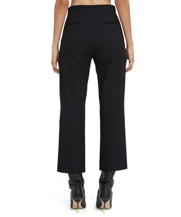 MSGM Pantaloni A Gamba Dritta In Viscosa Grezza Tinta Unita Black Cheap